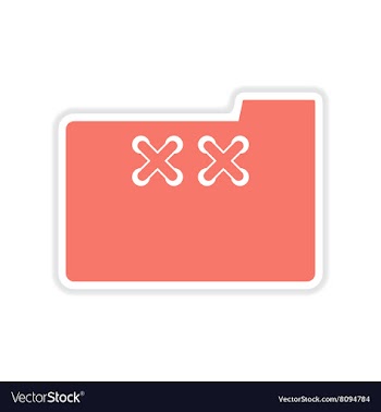 Paper sticker on white background folder vector image
