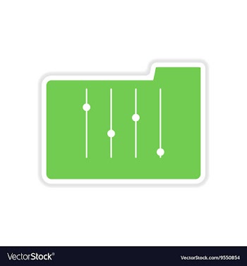 Paper sticker on white background folder vector image