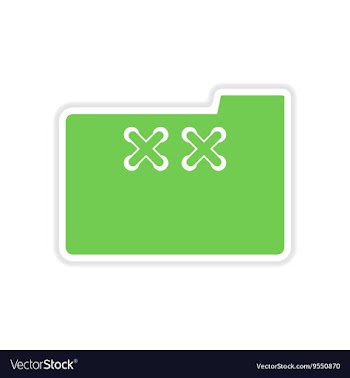 Paper sticker on white background folder vector image