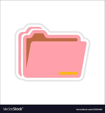 Paper sticker on white background folders for vector image