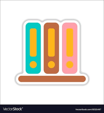Paper sticker on white background folders for vector image