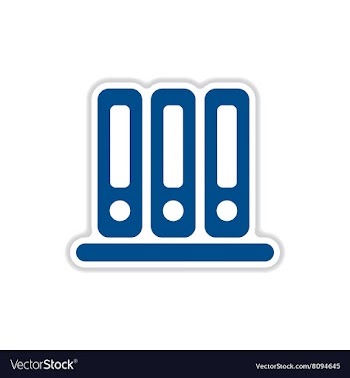 Paper sticker on white background folders for vector image