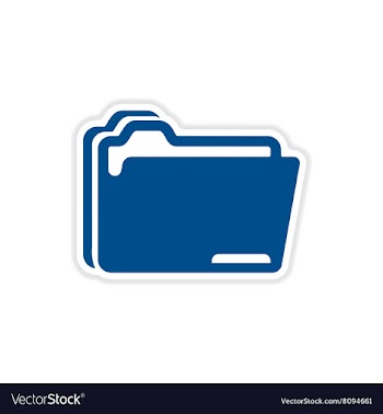 Paper sticker on white background folders for vector image