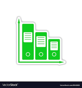 Paper sticker on white background folders for vector image