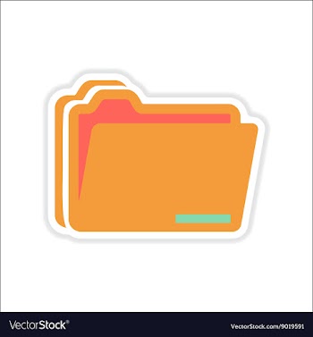 Paper sticker on white background folders for vector image