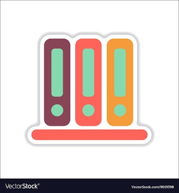 Paper sticker on white background folders for vector image