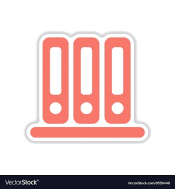 Paper sticker on white background folders for vector image