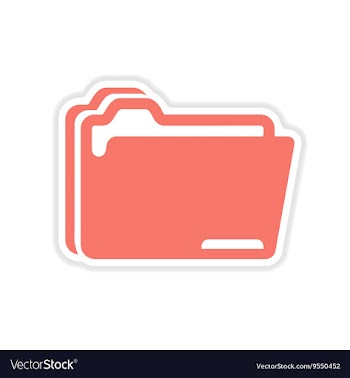 Paper sticker on white background folders for vector image