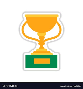 Paper sticker on white background football cup vector image