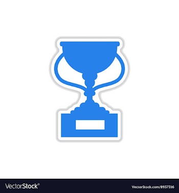 Paper sticker on white background football cup vector image