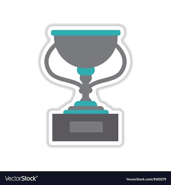 Paper sticker on white background football cup vector image