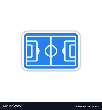 Paper sticker on white background football field vector image