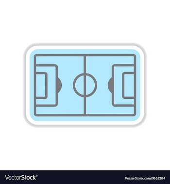 Paper sticker on white background football field vector image