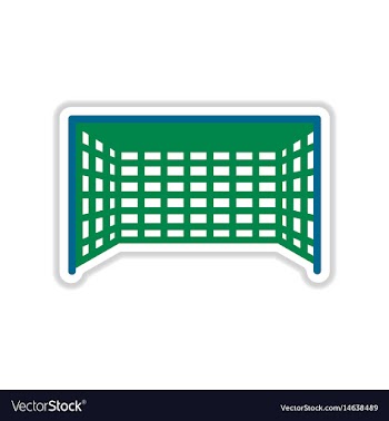 Paper sticker on white background football goal vector image