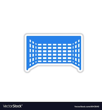 Paper sticker on white background football goal vector image