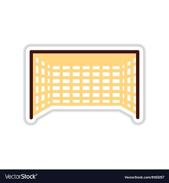 Paper sticker on white background football goal vector image