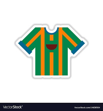 Paper sticker on white background football t-shirt vector image