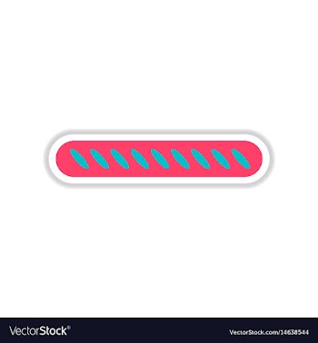 Paper sticker on white background french baguette vector image