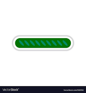 Paper sticker on white background French baguette vector image