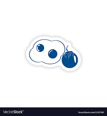 Paper sticker on white background fried eggs vector image