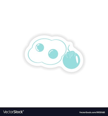 Paper sticker on white background fried eggs vector image