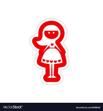 Paper sticker on white background friend bride vector image