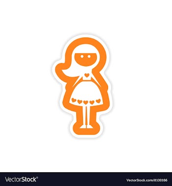 Paper sticker on white background friend bride vector image