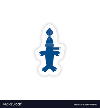 Paper sticker on white background fur seal vector image