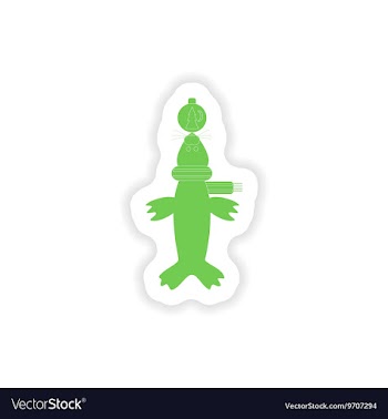 Paper sticker on white background fur seal vector image