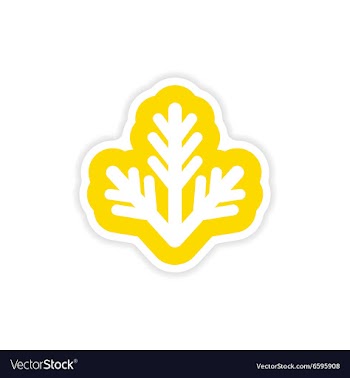 Paper sticker on white background fur-tree branch vector image