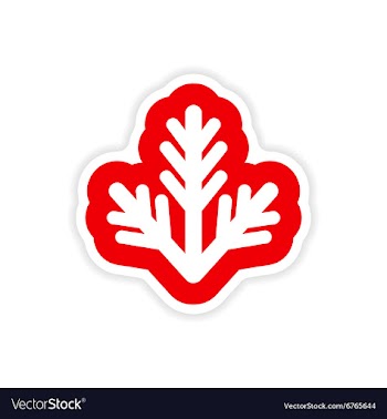 Paper sticker on white background fur-tree branch vector image