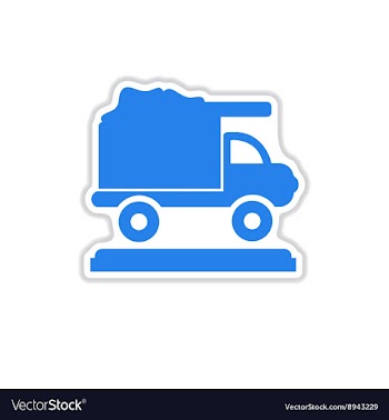 Paper sticker on white background garbage truck vector image