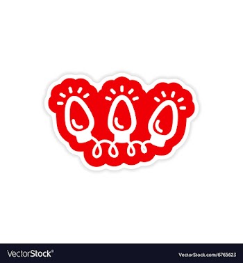 Paper sticker on white background garland vector image