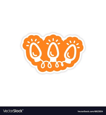 Paper sticker on white background garland vector image