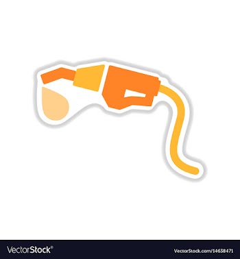 Paper sticker on white background gasoline gun vector image