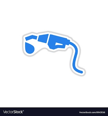 Paper sticker on white background gasoline gun vector image