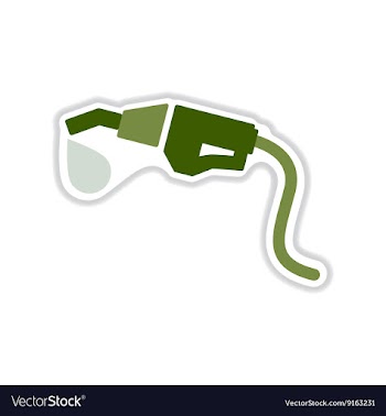Paper sticker on white background gasoline gun vector image