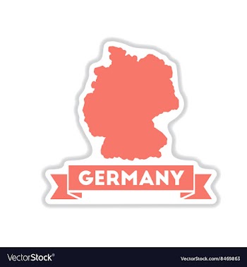 Paper sticker on white background Germany map vector image