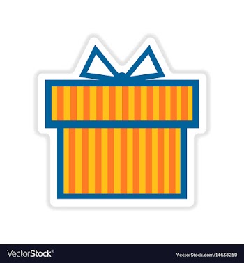 Paper sticker on white background gift box vector image