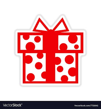 Paper sticker on white background gift box vector image