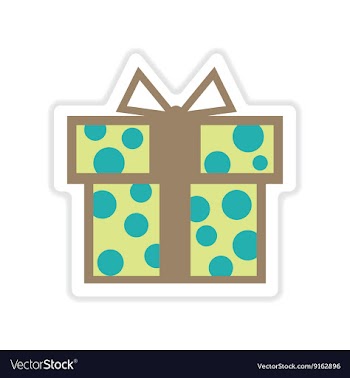 Paper sticker on white background gift box vector image