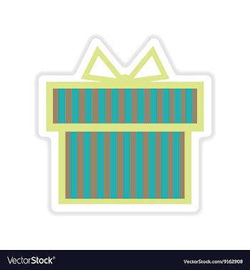 Paper sticker on white background gift box vector image