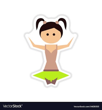 Paper sticker on white background girl in gym vector image