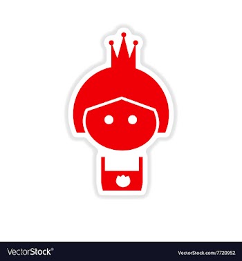 Paper sticker on white background girl princess vector image