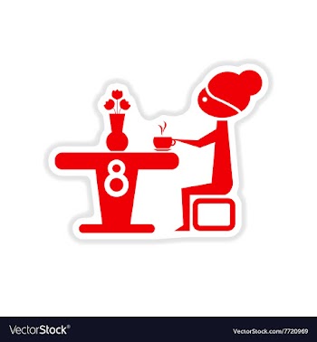 Paper sticker on white background girl sitting at vector image