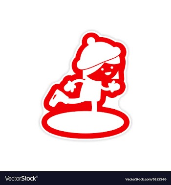Paper sticker on white background Girl skates vector image