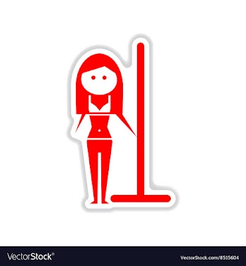 Paper sticker on white background girl striptease vector image
