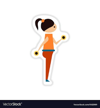 Paper sticker on white background Girl with vector image