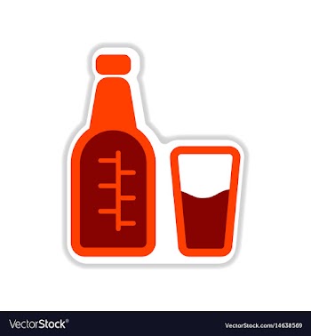 Paper sticker on white background glass bottle vector image