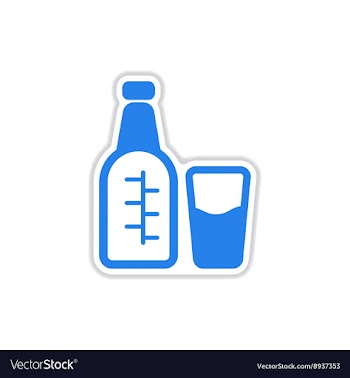 Paper sticker on white background glass bottle vector image